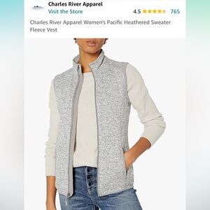 Charles River Apparel Women’s Pacific Heathered Sweater Fleece Vest